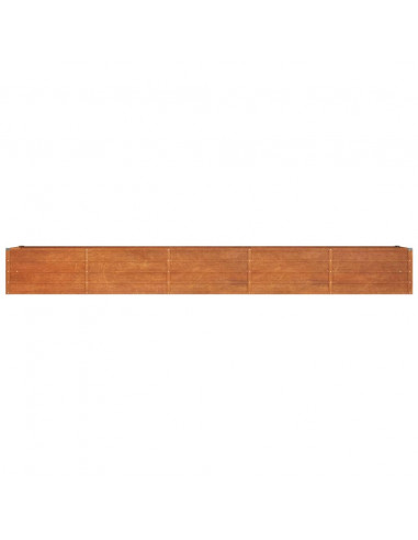 Letto Rialzato da Giardino Ruggine 400x80x45 cm Acciaio Corten