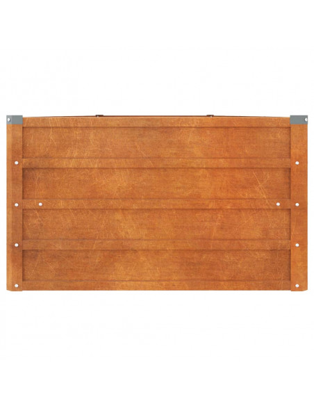 Letto Rialzato da Giardino Ruggine 400x80x45 cm Acciaio Corten