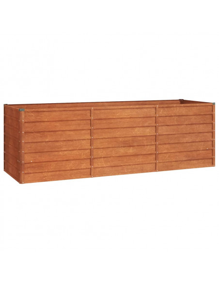 Letto Rialzato da Giardino Ruggine 240x80x77 cm Acciaio Corten
