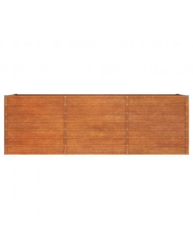 Letto Rialzato da Giardino Ruggine 240x80x77 cm Acciaio Corten
