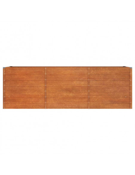 Letto Rialzato da Giardino Ruggine 240x80x77 cm Acciaio Corten