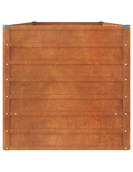Letto Rialzato da Giardino Ruggine 240x80x77 cm Acciaio Corten