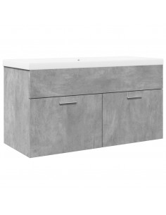 Mobile da Bagno con Lavabo Integrato Grigio Cemento 2