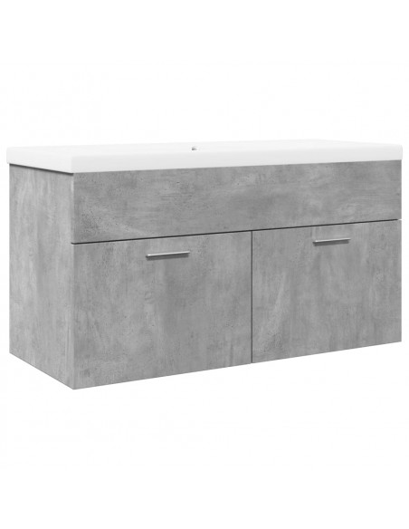 Mobile da Bagno con Lavabo Integrato Grigio Cemento