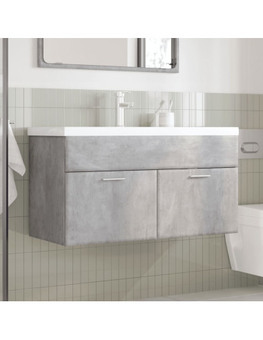 Mobile da Bagno con Lavabo Integrato Grigio Cemento