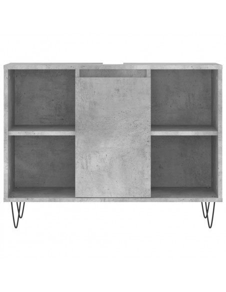 Set Mobili da Bagno 3 pz Grigio Cemento in Legno Multistrato