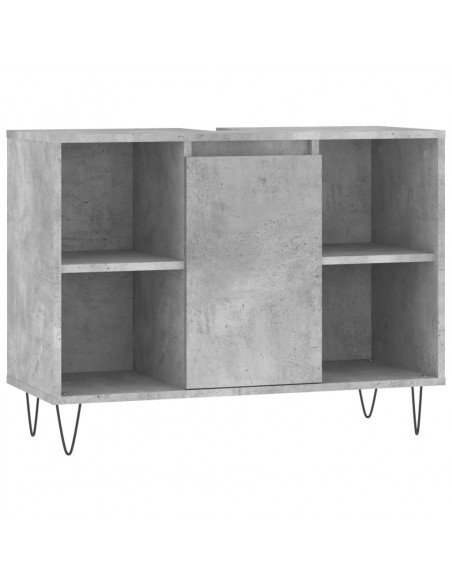 Set Mobili da Bagno 3 pz Grigio Cemento in Legno Multistrato