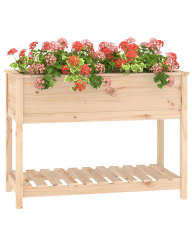 Fioriera con Mensola 111,5x54x81 cm in Legno Massello di Pino