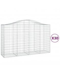 Cesti Gabbioni ad Arco 30 pz 200x50x120/140 cm Ferro Zincato 2