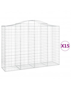 Cesti Gabbioni ad Arco 15 pz 200x50x140/160 cm Ferro Zincato 2