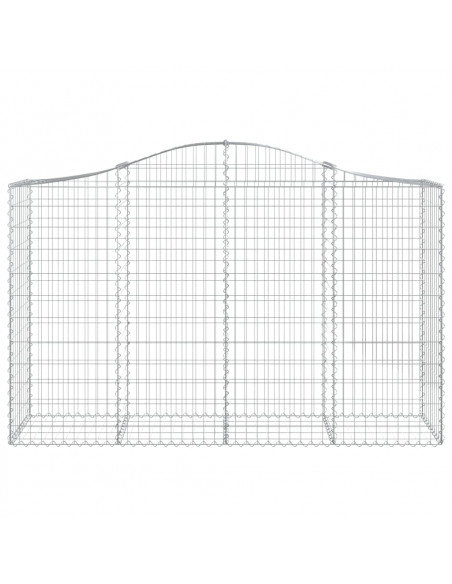 Cesti Gabbioni ad Arco 5 pz 200x50x120/140 cm Ferro Zincato