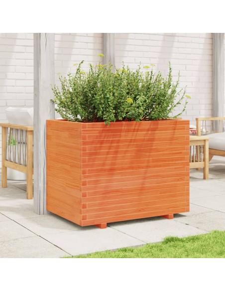 Fioriera Giardino Marrone Cera 90x60x72 cm Legno Massello Pino