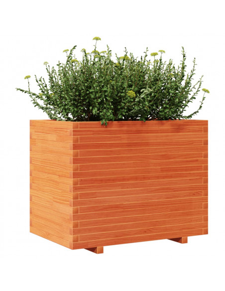 Fioriera Giardino Marrone Cera 90x60x72 cm Legno Massello Pino