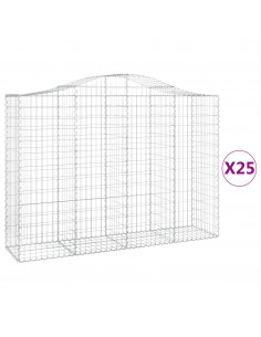 Cesti Gabbioni ad Arco 25 pz 200x50x140/160 cm Ferro Zincato 2