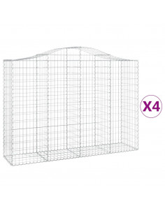 Cesti Gabbioni ad Arco 4 pz 200x50x140/160 cm Ferro Zincato 2