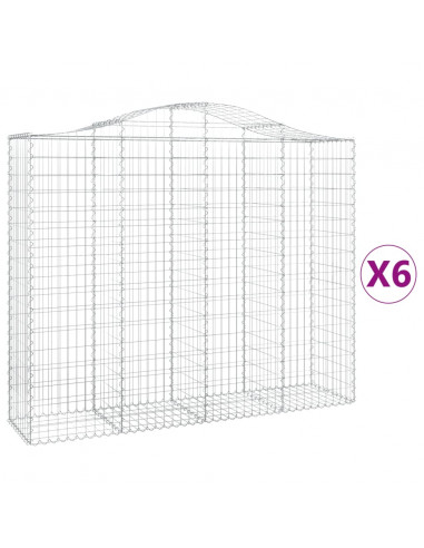 Cesti Gabbioni ad Arco 6 pz 200x50x160/180 cm Ferro Zincato