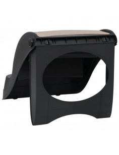 Scala per Cani Pieghevole con 3 Gradini Nera