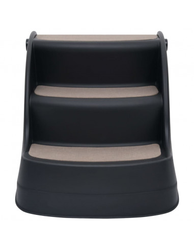 Scala per Cani Pieghevole con 3 Gradini Nera