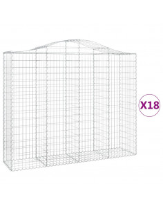 Cesti Gabbioni ad Arco 18 pz 200x50x160/180 cm Ferro Zincato 2