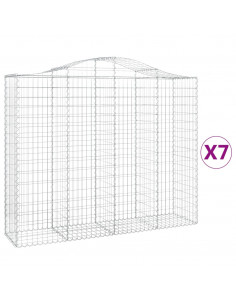 Cesti Gabbioni ad Arco 7 pz 200x50x160/180 cm Ferro Zincato 2