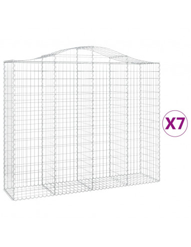 Cesti Gabbioni ad Arco 7 pz 200x50x160/180 cm Ferro Zincato