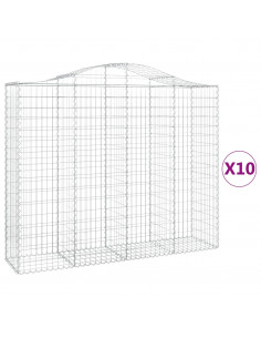 Cesti Gabbioni ad Arco 10 pz 200x50x160/180 cm Ferro Zincato 2