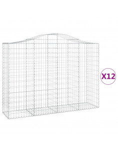 Cesti Gabbioni ad Arco 12 pz 200x50x140/160 cm Ferro Zincato 2