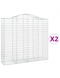 Cesti Gabbioni ad Arco 2 pz 200x50x180/200 cm Ferro Zincato 2
