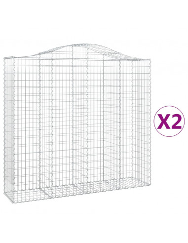 Cesti Gabbioni ad Arco 2 pz 200x50x180/200 cm Ferro Zincato