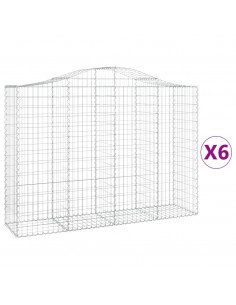 Cesti Gabbioni ad Arco 6 pz 200x50x140/160 cm Ferro Zincato 2