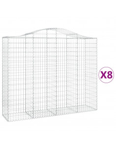 Cesti Gabbioni ad Arco 8 pz 200x50x160/180 cm Ferro Zincato 2