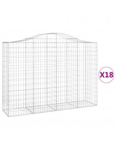 Cesti Gabbioni ad Arco 18 pz 200x50x140/160 cm Ferro Zincato 2