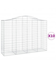 Cesti Gabbioni ad Arco 10 pz 200x50x140/160 cm Ferro Zincato 2