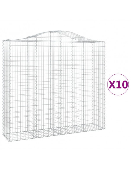Cesti Gabbioni ad Arco 10 pz 200x50x180/200 cm Ferro Zincato