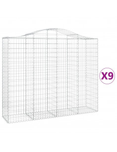 Cesti Gabbioni ad Arco 9 pz 200x50x160/180 cm Ferro Zincato 2