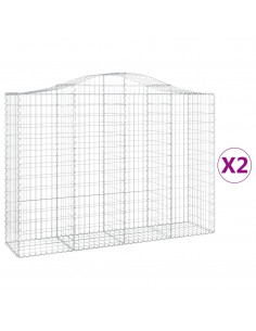 Cesti Gabbioni ad Arco 2 pz 200x50x140/160 cm Ferro Zincato 2