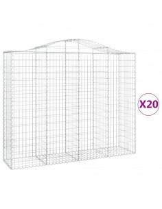 Cesti Gabbioni ad Arco 20 pz 200x50x160/180 cm Ferro Zincato 2
