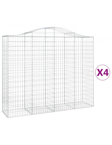 Cesti Gabbioni ad Arco 4 pz 200x50x160/180 cm Ferro Zincato