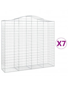 Cesti Gabbioni ad Arco 7 pz 200x50x180/200 cm Ferro Zincato 2