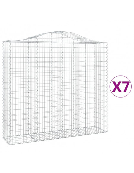 Cesti Gabbioni ad Arco 7 pz 200x50x180/200 cm Ferro Zincato