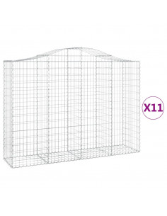 Cesti Gabbioni ad Arco 11 pz 200x50x140/160 cm Ferro Zincato 2
