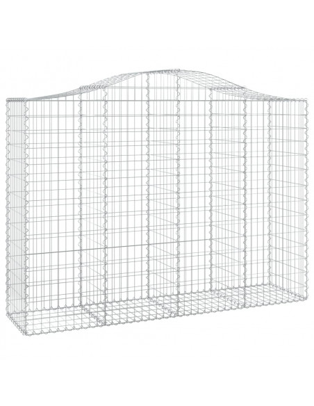 Cesti Gabbioni ad Arco 11 pz 200x50x140/160 cm Ferro Zincato