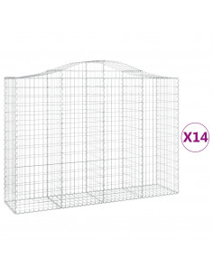 Cesti Gabbioni ad Arco 14 pz 200x50x140/160 cm Ferro Zincato 2