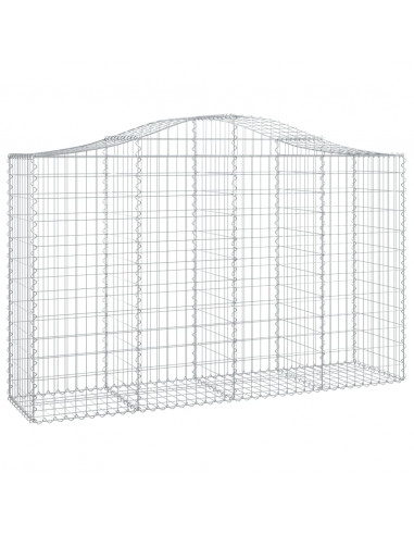Cesti Gabbioni ad Arco 3 pz 200x50x120/140 cm Ferro Zincato