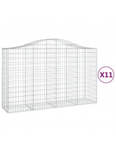 Cesti Gabbioni ad Arco 11 pz 200x50x120/140 cm Ferro Zincato 2