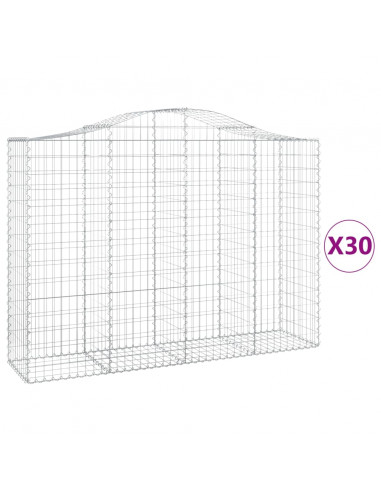 Cesti Gabbioni ad Arco 30 pz 200x50x140/160 cm Ferro Zincato