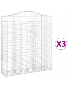 Cesti Gabbioni ad Arco 3 pz 200x50x220/240 cm Ferro Zincato 2