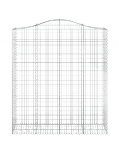 Cesti Gabbioni ad Arco 4 pz 200x50x220/240 cm Ferro Zincato