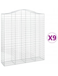 Cesti Gabbioni ad Arco 9 pz 200x50x220/240 cm Ferro Zincato 2