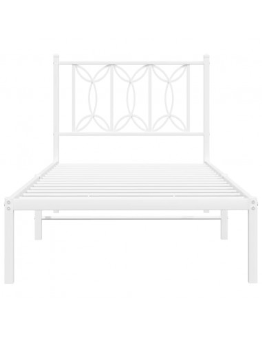 Giroletto con Testiera Metallo Bianco 90x190 cm